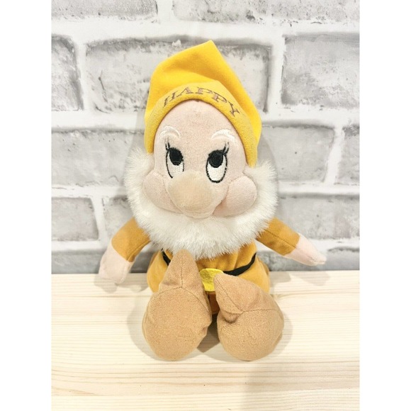 Disney Other - Vintage Walt Disney Happy Plush 8 Inch Toy Snow White & The seven Dwarfs